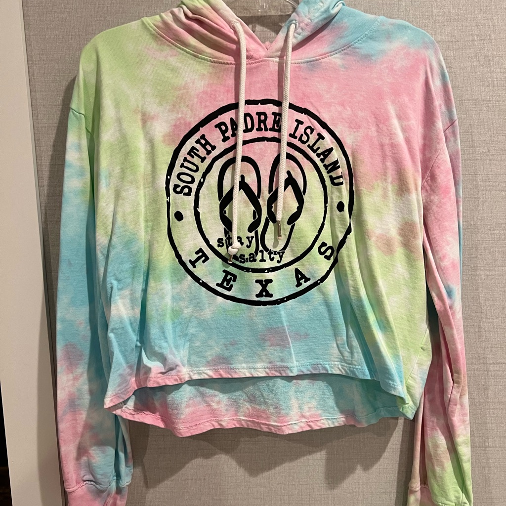 Tie-Dye Hoodie With South Padre Island Print